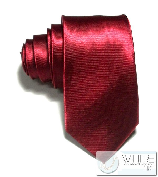 เนคไท ผ้ามันผิวเรียบ สีแดงหม่่น เบอร์26 หน้ากว้าง 2 นิ้ว (NT058) by WhiteMKT รูปที่ 1