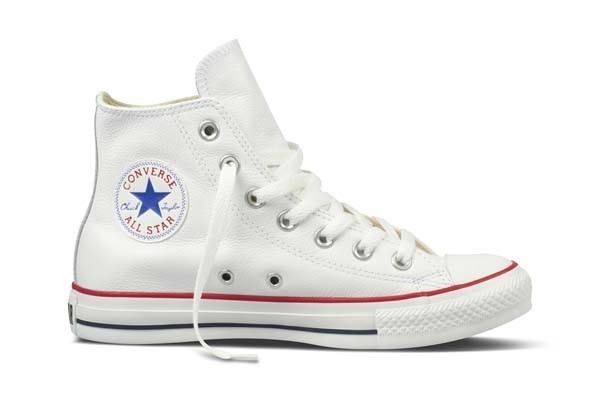 Converse Chuck Taylor® All Star® Leather White Hightop with Red-132169C รูปที่ 1