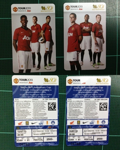 ขายบัตร Singha 80th Anniversary Cup. Manchester United พบ Singha All Star วันที่ 13 กรกฎา 2556 โซน E1 รูปที่ 1