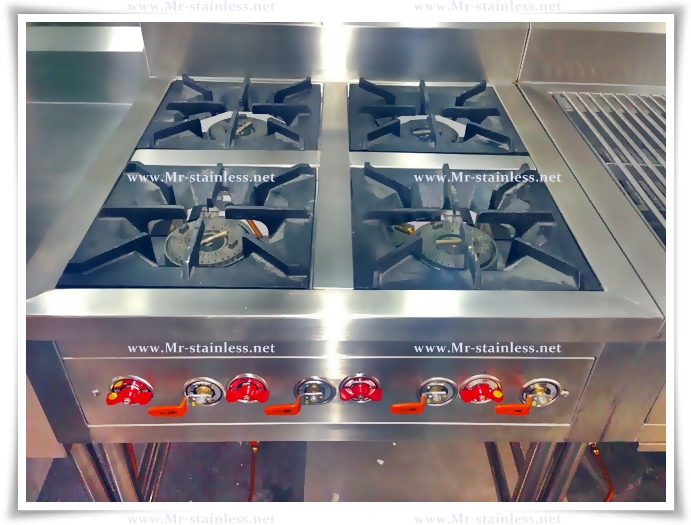 MR.stainless , เครื่องครัวสแตนเลส , เตา 4 หัว , เตาเหล็กหล่อค , ครัวสเต็กส์ , เตาอุ่น 4 หัว รูปที่ 2