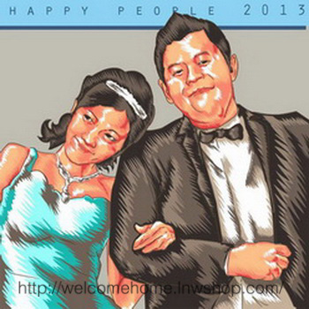 ภาพวาดอาร์ตๆ ภาพติดผนังแบบ Portrait จากร้าน Welcome Home ครับ  รูปที่ 5