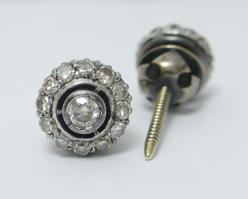 ต่างหู เพชรกระจุก งาน K 2 สี ราคาเบาเบา นน. 2.35 g รูปที่ 3