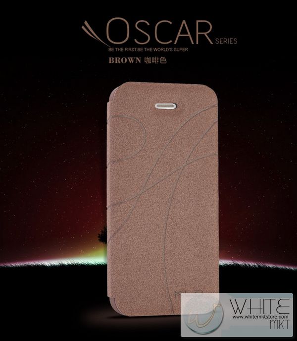 KaiLaideng Oscar series flip leather case สีน้ำตาล for iPhone5 (IP5064) รูปที่ 1