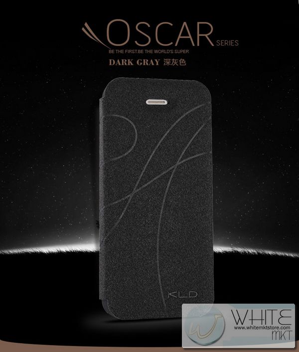 KaiLaideng Oscar series flip leather case สีดำ for iPhone5 (IP5063) by WhiteMKT รูปที่ 1
