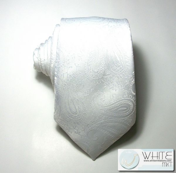 เนคไท ผ้าทอลาย สีขาว หน้ากว้าง 3 นิ้ว (NT115) by WhiteMKT รูปที่ 1