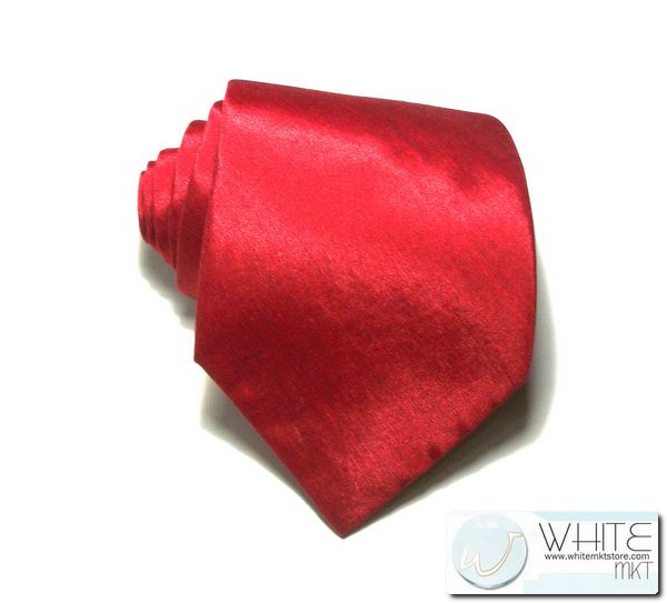 เนคไท สีแดงหม่น ผ้าไหมเทียม เกรตพรีเมี่ยม หน้ากว้าง 3.5 นิ้ว (NT127) by WhiteMKT รูปที่ 1