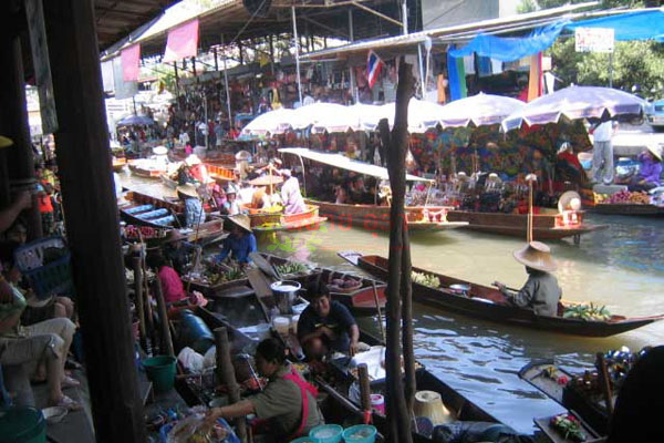 ตลาดน้ำดำเนินสะดวก Floating Market รูปที่ 1