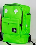 A106 : กระเป๋าผ้าดีไซน์เหลี่ยม แต่งรูปตา สีเขียว