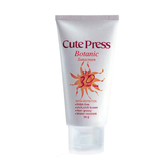 คิวท์เพรส โบทานิค ซันสกรีน เอ็กซ์ตร้า โพรเทคชั่น ครีม พอร์ เฟช เอสพีเอฟ 30 / Cutepress Botanic Sunscreen Extra Protection Cream For Face SPF 30 รูปที่ 1