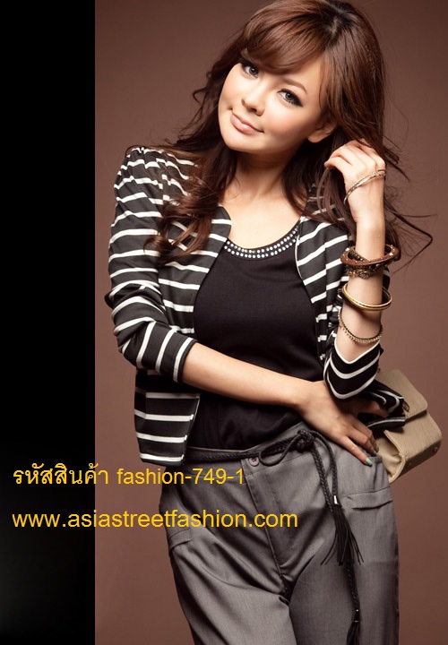 dress ชุดเดรสแฟชั่นใส่ทำงาน แขนกุด สีส้ม-ขาวครีม คอกลม ผ้าคอตตอน แต่งระบายรอบเอว น่ารักมากๆ จ้า Asia Street Fashion (พรีออเดอร์) รูปที่ 4