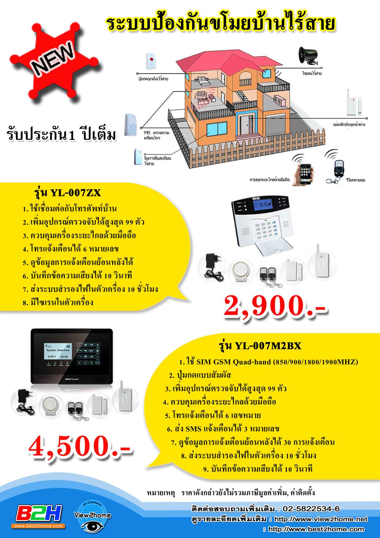 สัญาญกันขโมยบ้าน และ กล้อง IP Camera แบบไร้สาย รูปที่ 1