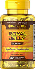Puritan's Pride Royal Jelly 500 mg. 10-HDA 120 softgel รอยัลเยลลี่หรือนมผึ้ง