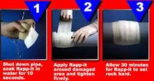 ชุดซ่อมท่อแตกHARDEX PIPE WRAPเทปซ่อมท่อฉุกเฉิน,ท่อแตก,ท่อรั่ว,ท่อที่ไม่สามารถปิดระบบหรือยังมีน้ำไหลและสามารถรับแรงดันได้ถึง 450 PSI .เมื่อSET ตัวแล้ว รูปที่ 7