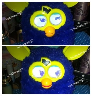 ตุ๊กตา FURBY สีน้ำเงินม่วง หูเหลือง ของแท้ น่ารักมาก 1850 บาท รูปที่ 3