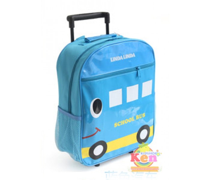 กระเป๋าเป้+ล้อลาก 2in1ลายSchool bus สีฟ้า | เสื้อผ้าเด็กKenKidShop รูปที่ 1