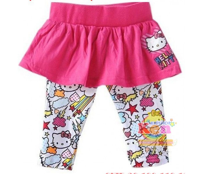 กางเกงเลกกิ้งกระโปรง Kitty Blink สีชมพู รูปที่ 1