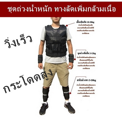 เสื้อถ่วงน้ำหนัก ชุดออกกำลังกาย กระโดดสูง วิ่งเร็ว อุปกรณ์ฝึกกล้ามเนื้อลดไขมันy รูปที่ 2