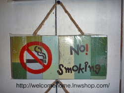 ป้ายเตือนห้ามสูบบุหรี่ สำหรับตกแต่งร้านอาหารตามสั่ง ร้านกาแฟ จาก Welcome Home ครับ รูปที่ 1