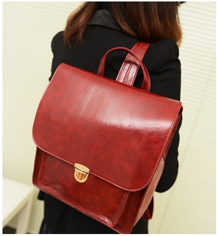 กระเป๋าแฟชั่นเกาหลี สีแดงมีสไตล์ รูปที่ 1