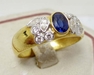 รูปย่อ แหวน ไพลิน สีน้ำเงิน เมืองกาญจนบุรี สวย ฝังเพชร งานเก่า นน. 4.01 g รูปที่2