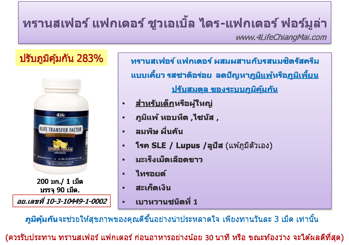 ทรานสเฟอร์ แฟกเตอร์ ชูวเอเบิ้ล เพิ่มภูมิคุ้มกันหรือ NK cell สูงสุดถึง 283% รูปที่ 2