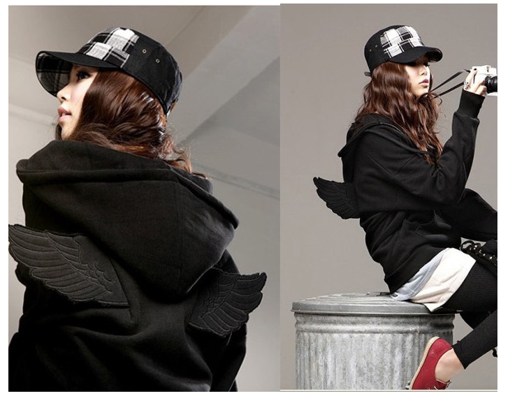 เสื้อกันหนาว ติดปีก สีดำ สินค้าขายดี พร้อมส่ง รูปที่ 5