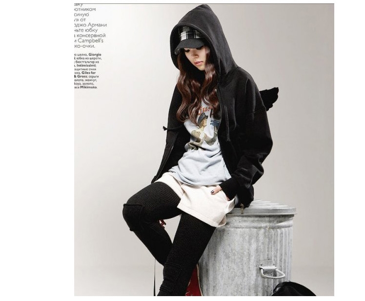 เสื้อกันหนาว ติดปีก สีดำ สินค้าขายดี พร้อมส่ง รูปที่ 4