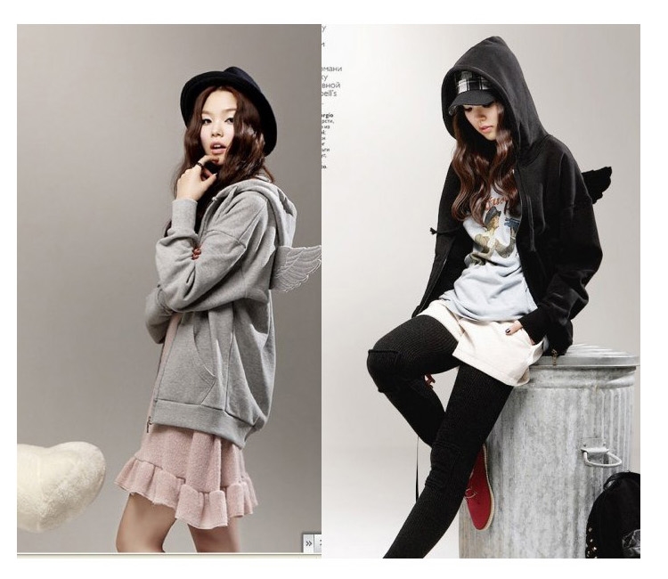 เสื้อกันหนาว ติดปีก สีดำ สินค้าขายดี พร้อมส่ง รูปที่ 2