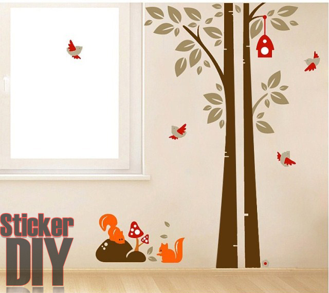 สติ๊กเกอร์ติดผนัง ใบไม้สีเทา** สติ๊กเกอร์ติดผนังStickerDIY.com ** รูปที่ 2