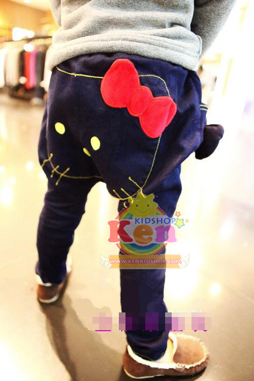 กางเกงยีนส์ kitty หน้าใหญ่ สียีนส์เข้ม | เสื้อผ้าเด็กKenKidShop รูปที่ 1