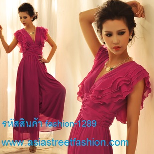 dress เดรสเกาะอกผ้าลูกไม้แต่งระบายที่อก ใส่ไปงานแต่งงาน กระโปรงผ้ายืดสีชมพูแต่งเงินวิบวับ ทับด้วยผ้ามุ้งชั้นนอก ใส่ออกงานสวยมากค่ะ Asia Street Fashion (พร้อมส่ง)  รูปที่ 4