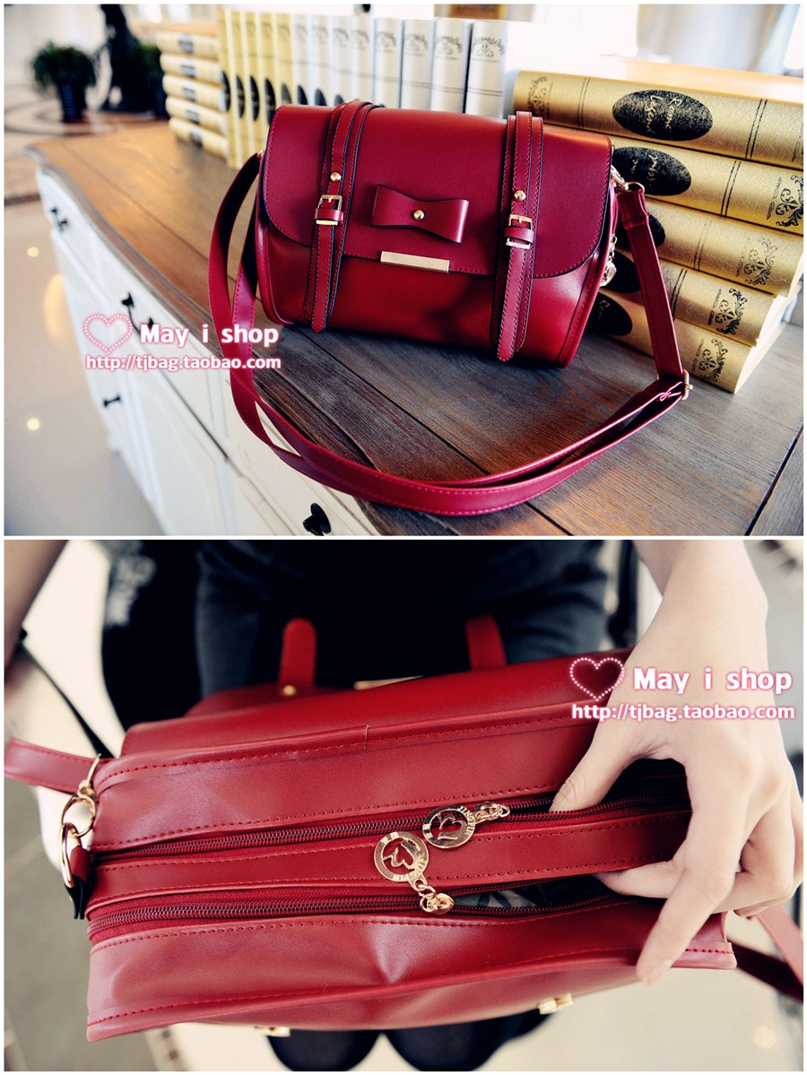 กระเป๋าแฟชั่น TJ Bag สีแดง พร้อมส่ง รูปที่ 4
