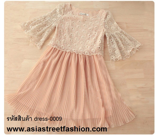 dress ชุดเดรสคอวี ใส่ออกงาน แขนกุด ผ้าชีฟอง + ผ้าซาติน สีบานเย็น น่ารัก ใส่ไปงานแต่ง สวยมากๆ แบบตามภาพ Asia Street Fashion (พร้อมส่ง)  รูปที่ 6
