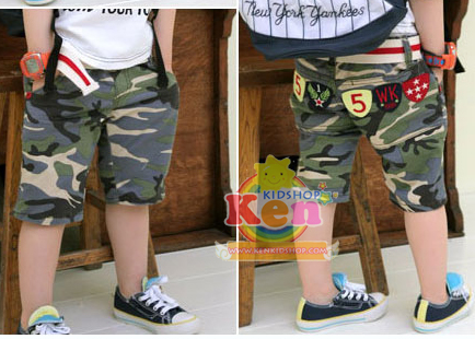 กางเกงขาสามส่วน ทหารพราน สีฟ้าเทา | เสื้อผ้าเด็กKenKidShop รูปที่ 1