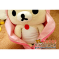 ขายตุ๊กตาหมีโคริในถุงนอนสีชมพู คุมะ โคริ ขนนุ่มนิ่ม น่ากอด