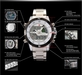 รูปย่อ SH08 New SHARK LCD Digital Date Alarm Chronograph Quartz Steel Men Sport Watch Gift รูปที่6