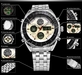 รูปย่อ H09 SHARK LCD Analog Date Day Stopwatch Men Stainless Steel Sport Quartz Watch GBH รูปที่5