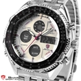 H09 SHARK LCD Analog Date Day Stopwatch Men Stainless Steel Sport Quartz Watch GBH