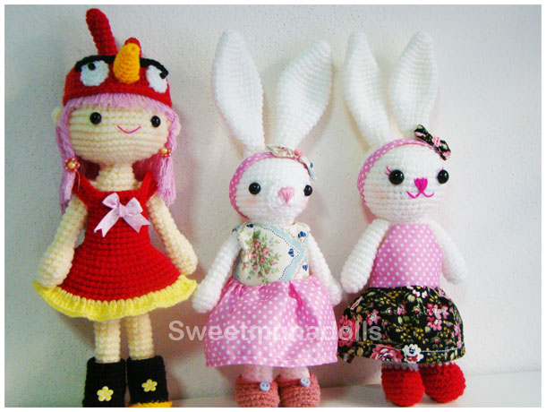 Tinny Bunny ตุ๊กตาถักไหมพรมกระต่ายน่ารัก รูปที่ 4