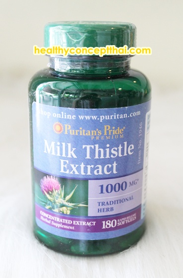 Milk Thistle Silymarinบำรุงตับ,เพิ่มกลูตาไธโอนในร่างกาย1000 mg.180softgels ยี่ห้อพูริแทนไพร์มของแท้จากอเมริกา รูปที่ 1