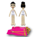 รูปย่อ  ตุ๊กตาโครเชต์ เด็กหญิงใส่ชุดไทยสีชมพูเหลือบทอง สูง 71 cm.  รูปที่6