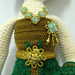 รูปย่อ ตุ๊กตาโครเชต์เด็กหญิงชุดไทยสีเขียวเหลือบทอง สูง 71 cm. รูปที่7