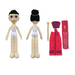 รูปย่อ ตุ๊กตาโครเชต์ เด็กหญิงใส่ชุดไทยสีแดงเหลือบทอง สูง 71 cm. รูปที่6