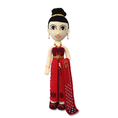 ตุ๊กตาโครเชต์ เด็กหญิงใส่ชุดไทยสีแดงเหลือบทอง สูง 71 cm.