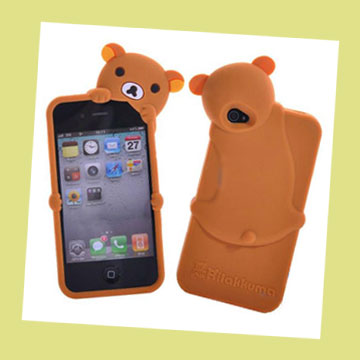 ขายลดราคา เคส iPhone4 ซิลิโคนหมีรีลัคคุมะ เกาะด้านบน ถูกมาก รูปที่ 1
