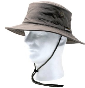 Sloggers Unisex Classic Cotton Hat with Wind Lanyard, Dark Brown, Adjustable Size Small, Large, Style 4471DB-UPF 50+ รูปที่ 1