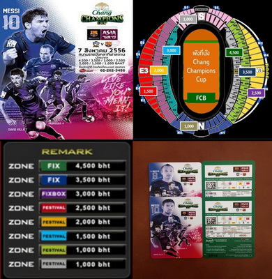 ด่วน ขายบัตร บาร์ซ่า พบ ไทย 7 ส.ค. โซน Vip ลดราคาพิเศษ จากหน้าบัตร 4,500 เหลือ 4,000 รูปที่ 1