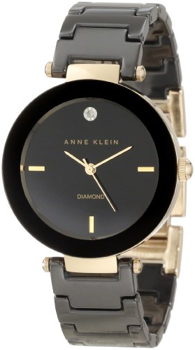 Anne Klein Women's AK/1018BKBK Ceramic Diamond Dial Black Bracelet Watch รูปที่ 1
