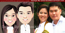 รับทำการ์ตูนงานแต่ง แนวสมจริง น่ารัก ล้อเลียนโดยทีมงานมืออาชีพ รูปที่ 5