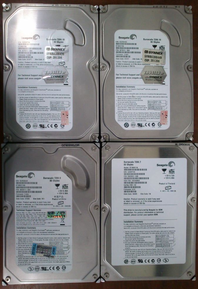 ขาย HDD  Segate สภาพใหม่ หลายตัว IDE 80Gb 350บาท + SATA-II  250Gb 750บาท รูปที่ 1